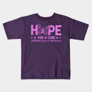 Hope for A Cure Testicular Cancer Awareness Butterfly Ribbon Kids T-Shirt